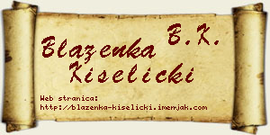 Blaženka Kiselički vizit kartica